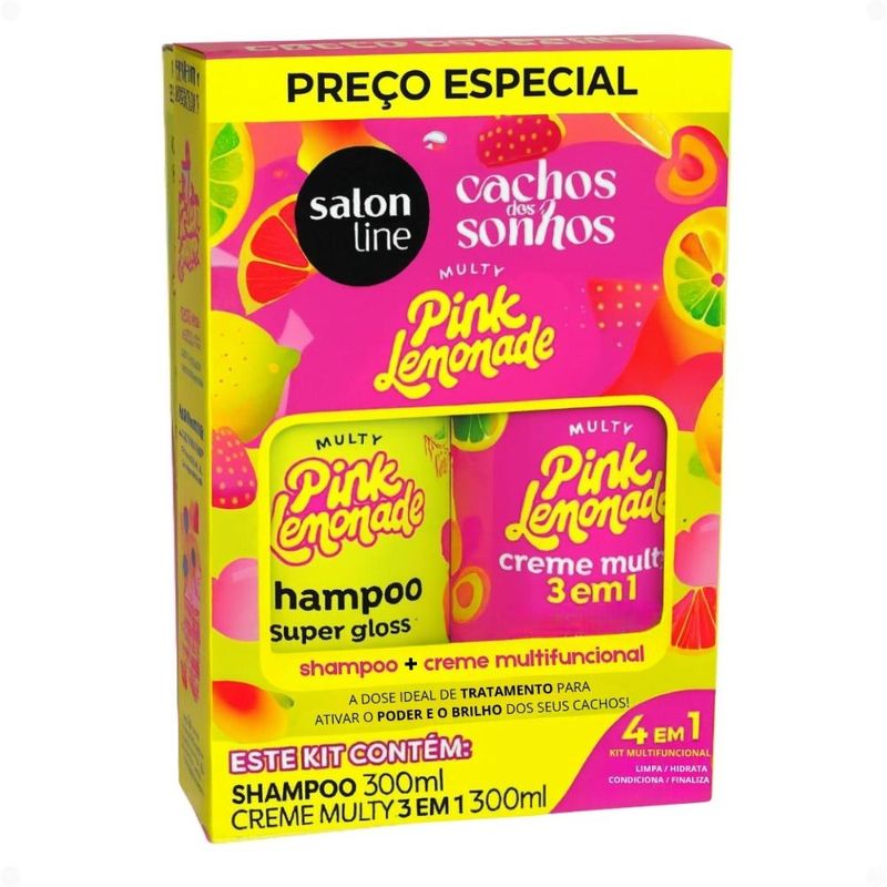 Kit Salon Line Pink Lemonade Cachos Dos Sonhos: Shampoo e Creme