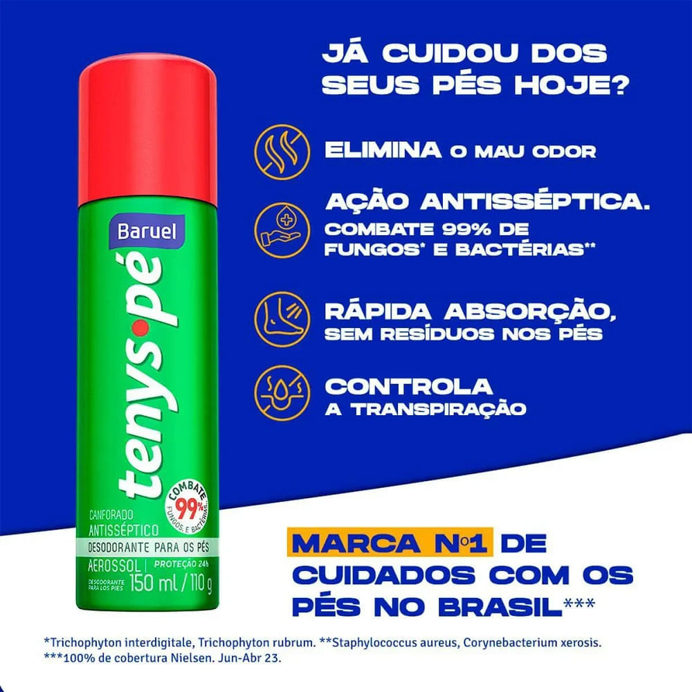 Desodorante para Pés Tenys Pé Canforado Aerossol 150ml Época
