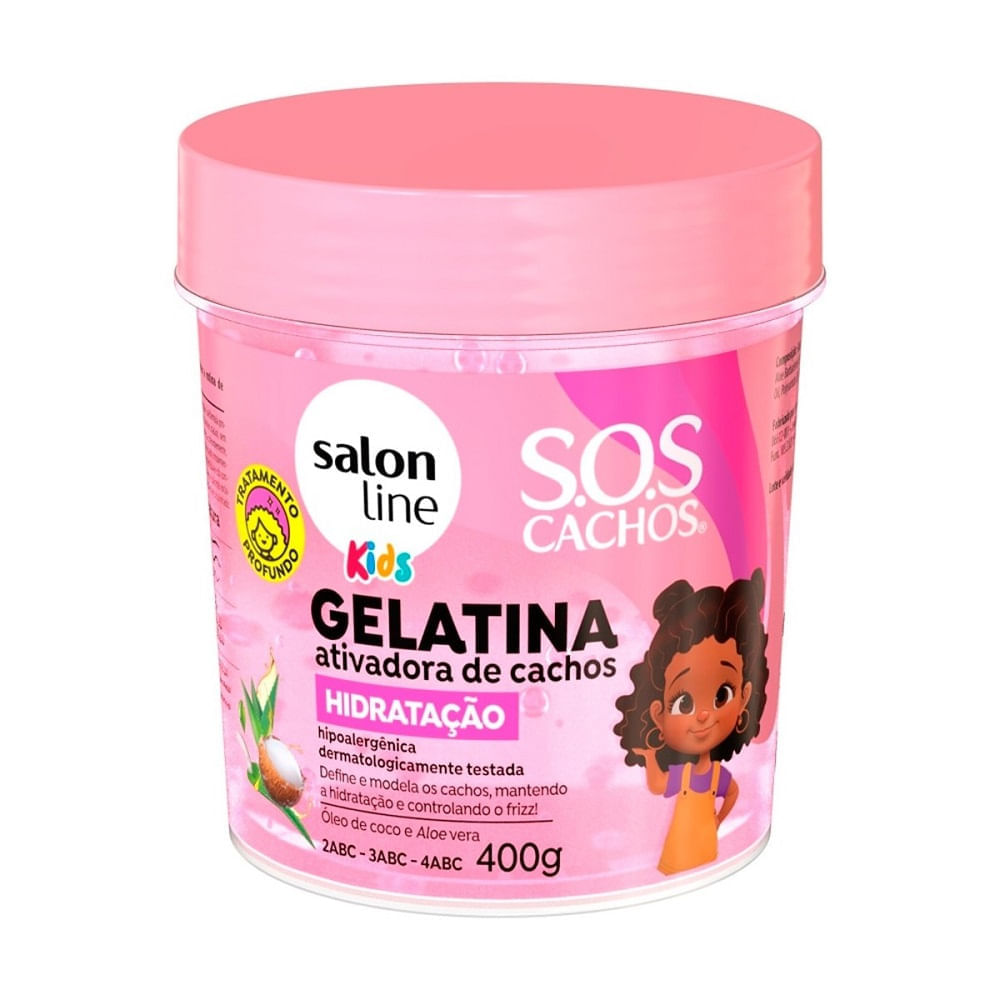 Gelatina Capilar Infantil Salon Line Kids Ativadora de Cachos Hidratação 400g