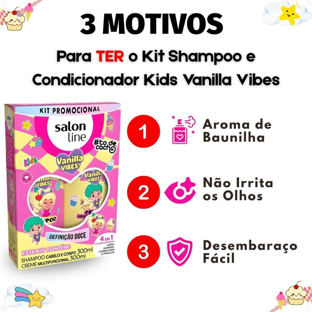 Kit Salon Line Kids Vanilla Vibes! #ToDeCacho: Shampoo Cabelo e