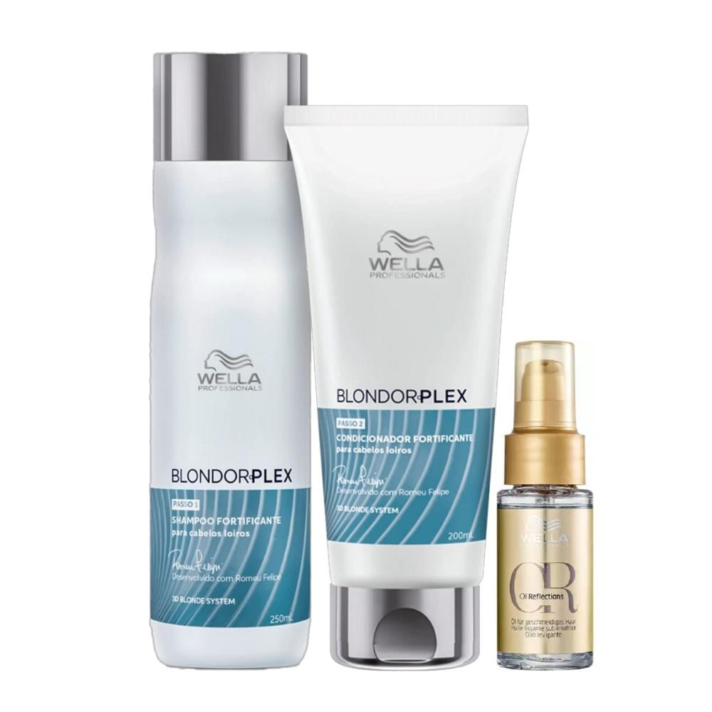 Kit Wella Professionals BlondorPlex + Oil Reflections - Nutrição Extrema (3 Produtos)
