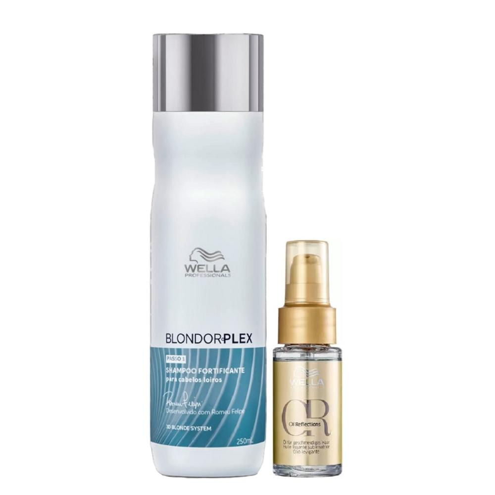 Kit Wella Professionals BlondorPlex Shampoo 250ml + Oil Reflections 30ml