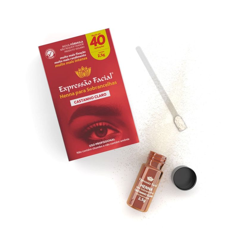 Henna Para Sobrancelha Expressão Facial Castanho Claro 2,5g