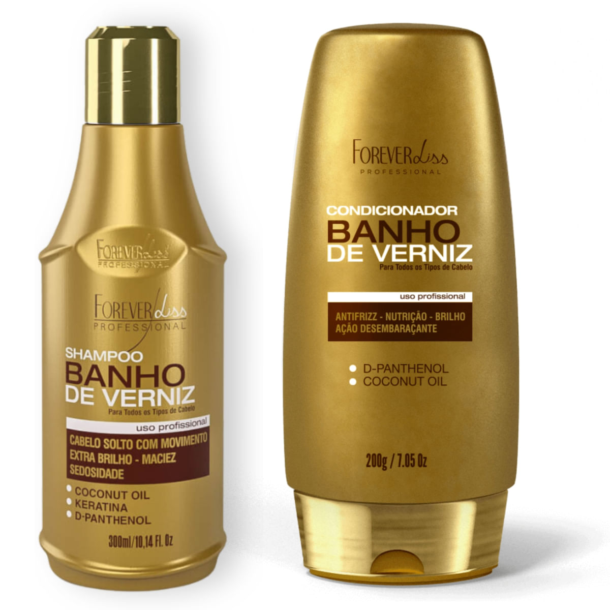 Forever Liss Banho De Verniz: Condicionador 200G E Shampoo 300Ml