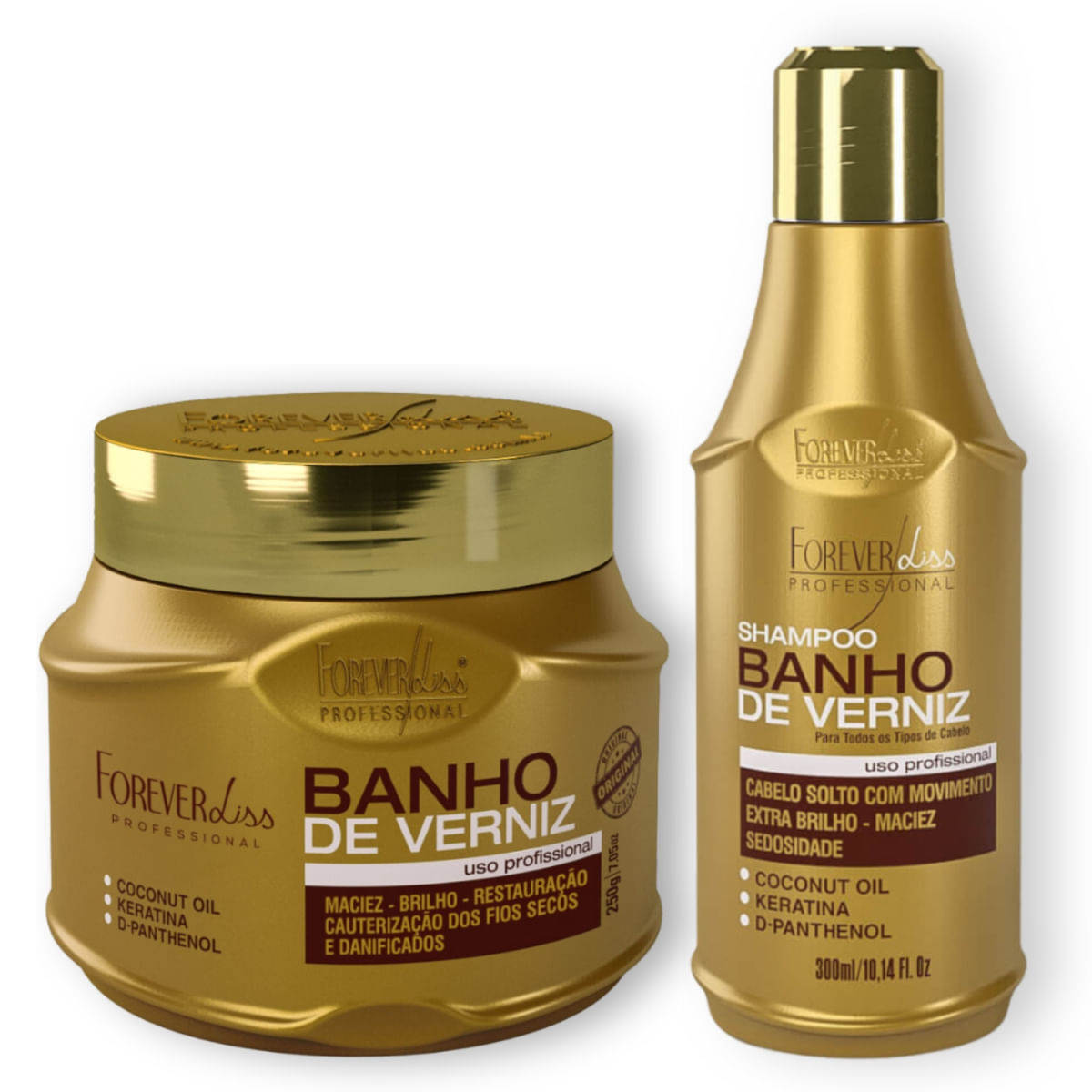 Forever Liss Banho De Verniz: Máscara 250G E Shampoo 300Ml