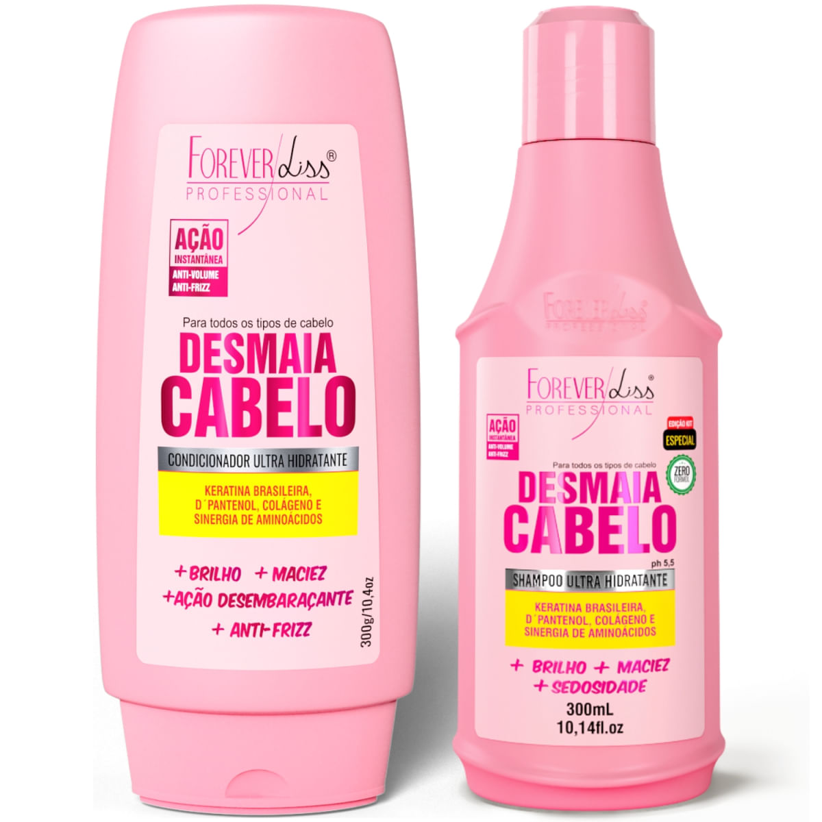 Forever Liss Desmaia Cabelo: Condicionador 300G E Shampoo 300Ml