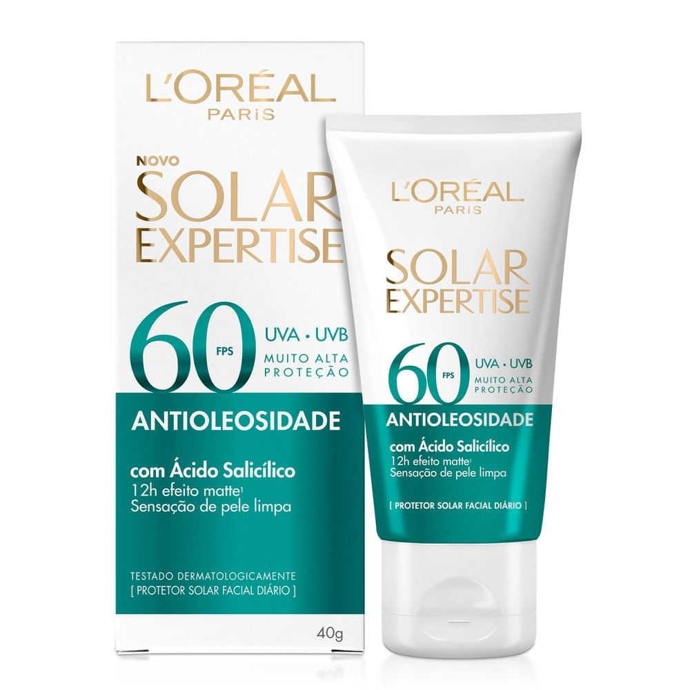 Protetor Solar Facial L'Oréal Paris Expertise Antioleosidade FPS60 40g