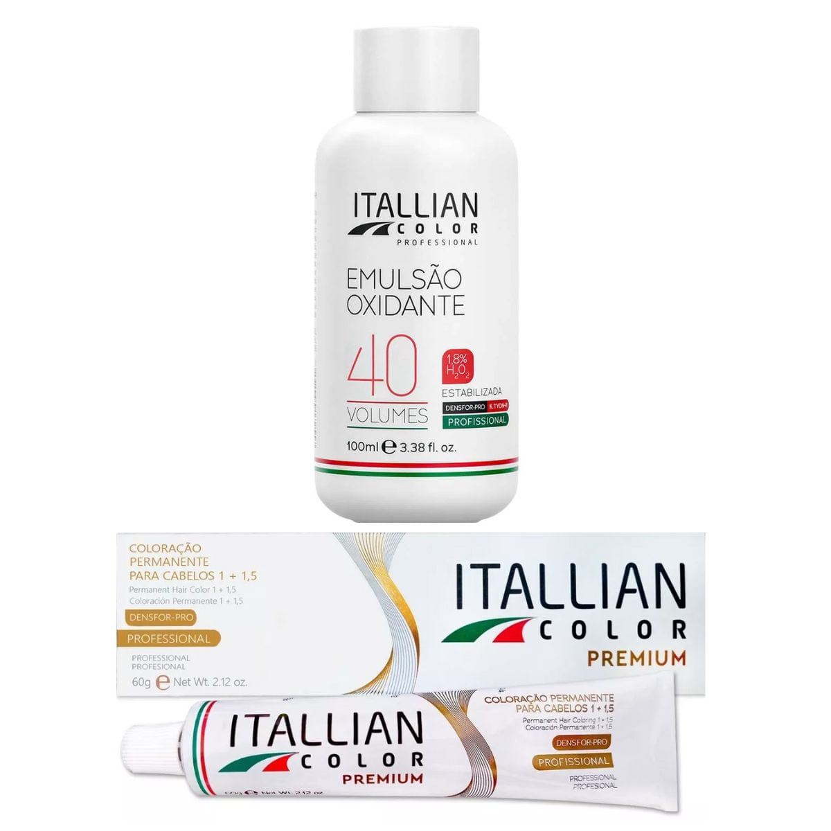 Kit 02 Colorações Itallian Color Louro Escuro 6.0 + 1 Oxi 20 Volumes 100Ml