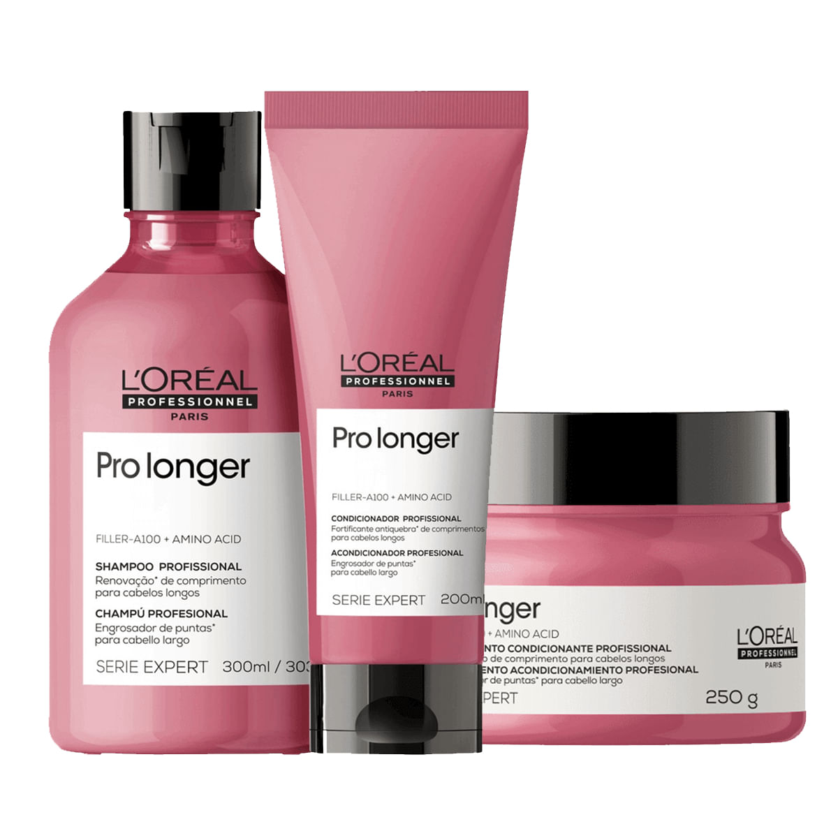 Kit Pro Longer Shampoo, Condicionador e Máscara - L'Oréal