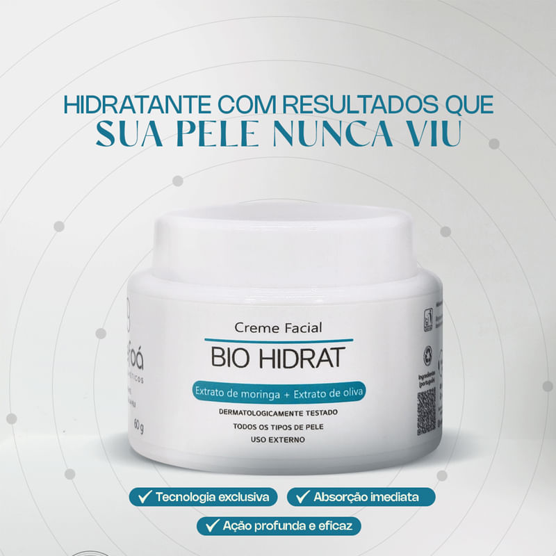 Creme Hidratante Facial Bio Hidrat Artefoá Extratos de Moringa
