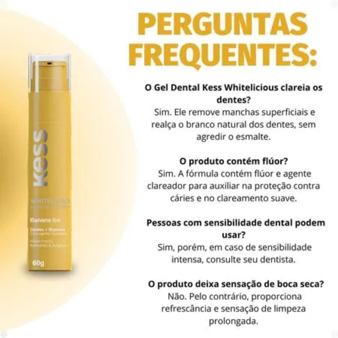 Gel Dental Kess Whitelicious Banana Ice - 60g - Época Cosméticos