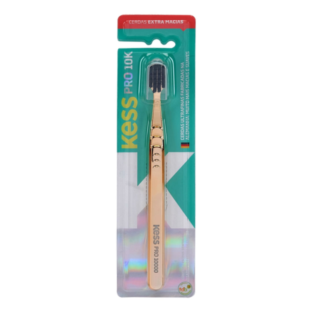 Escova Dental Kess Pro 10K Metall Gold Extra Macia