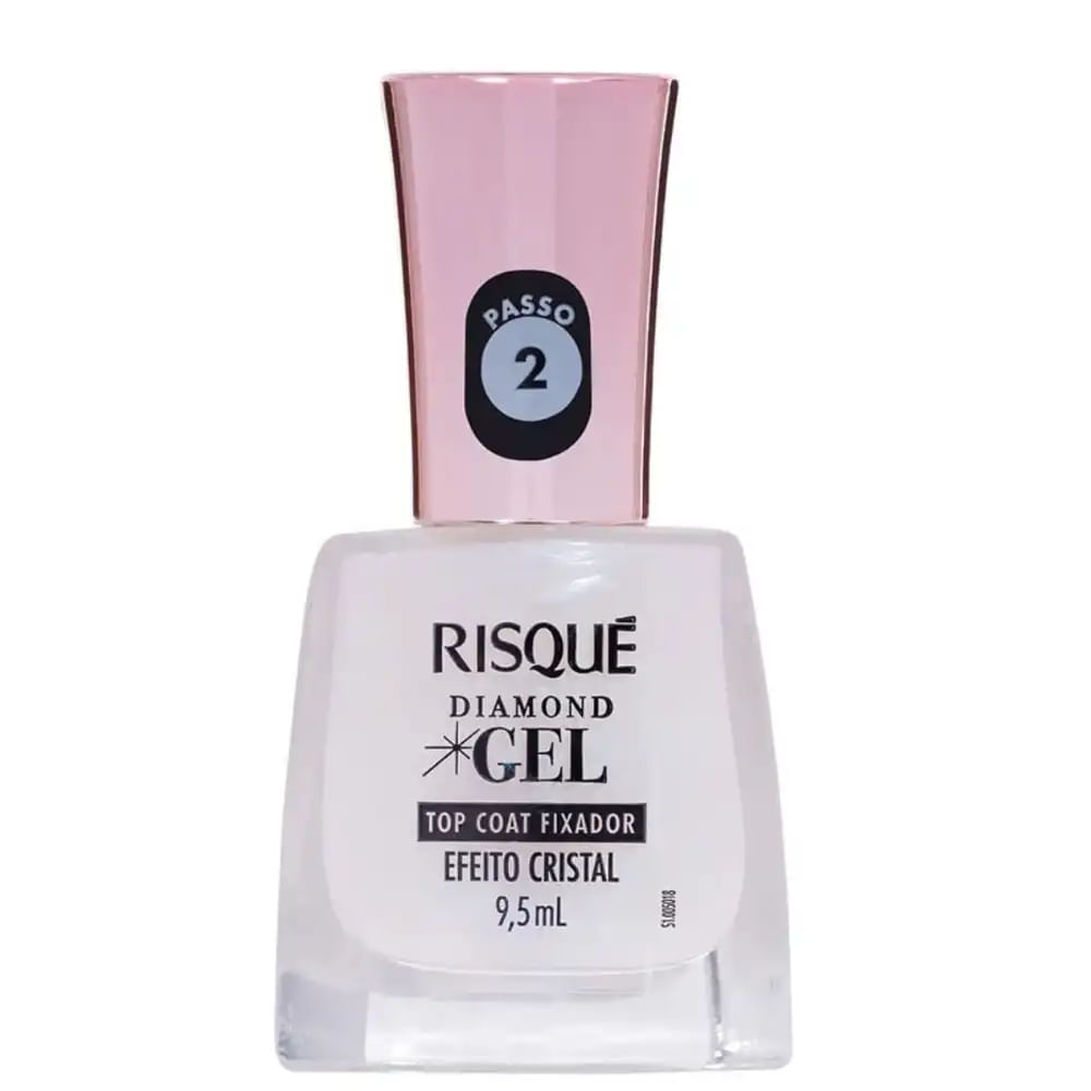 Esmalte Risqué Diamond Gel Top Coat Fixador Efeito Cristal 9,5ml