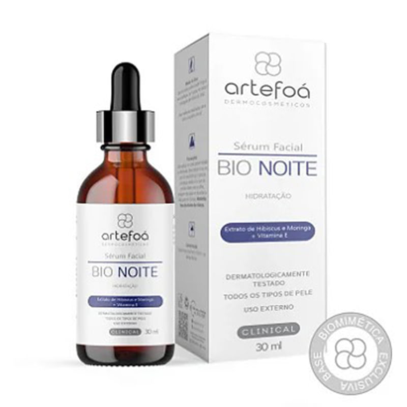 ABEILLE E 美容液 50ml Sérum Facial Bio Noite Artefoá Extratos de Hibisco Moringa