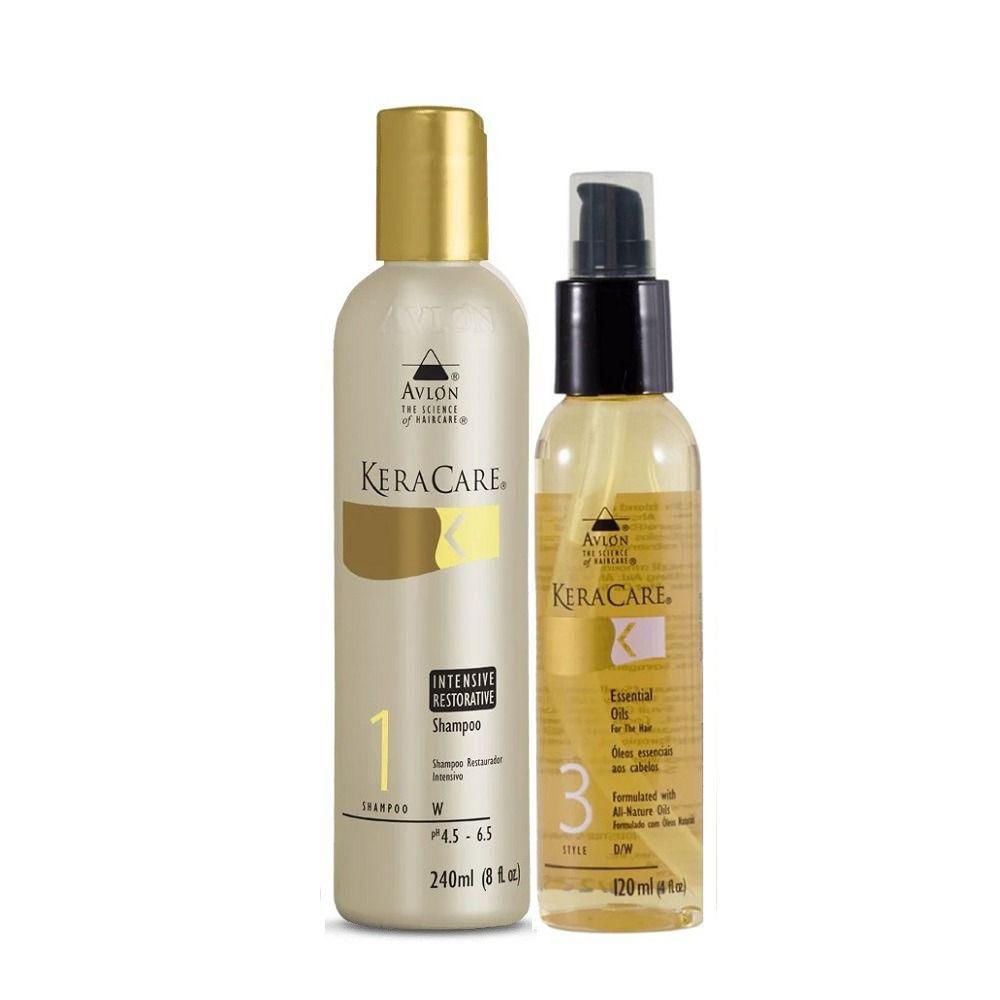 Kit Avlon KeraCare Intensive Restorative - Shampoo 240ml + Óleo Essencial 120ml