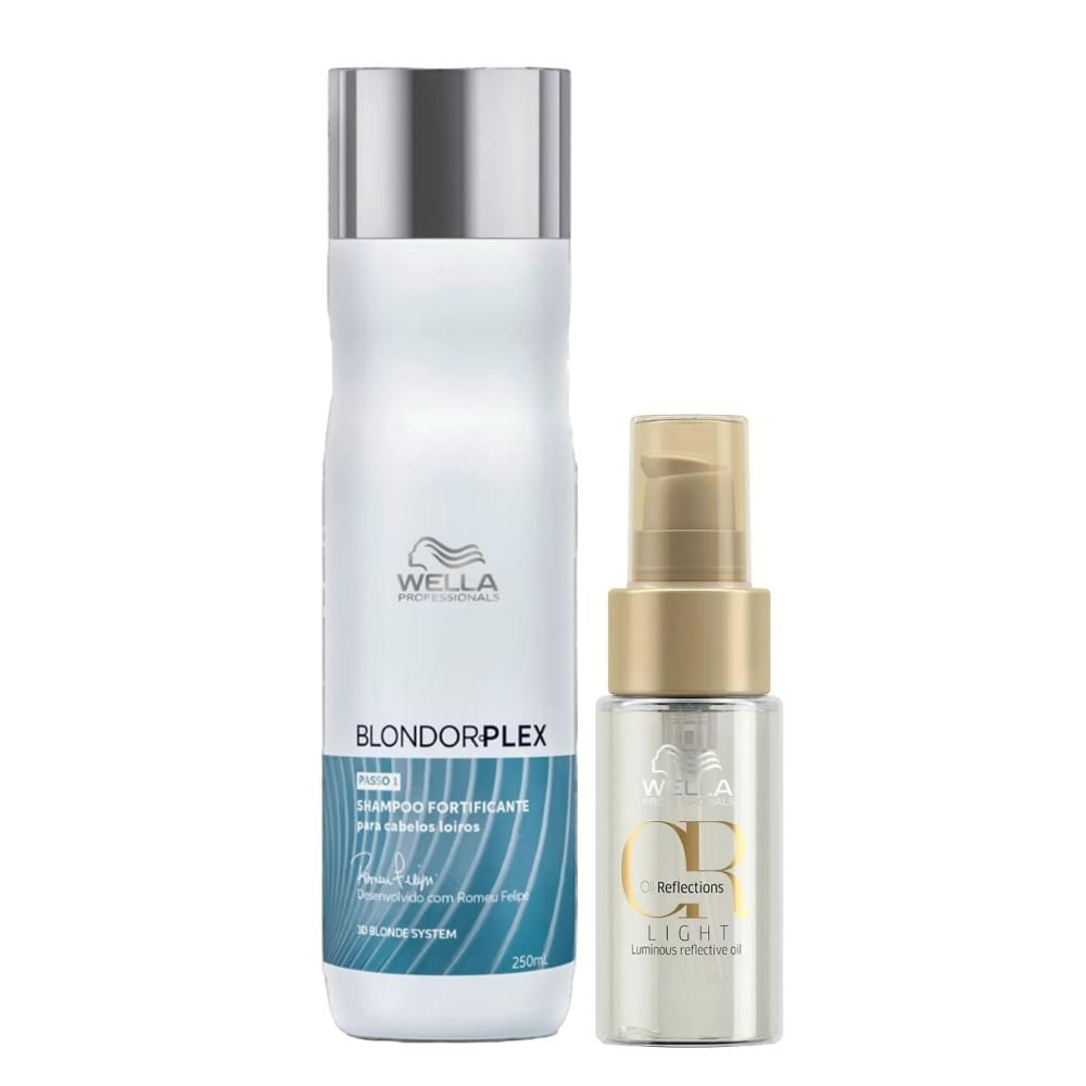 Kit Wella Professionals BlondorPlex - Shampoo 250ml + Oil Reflections Light 30ml