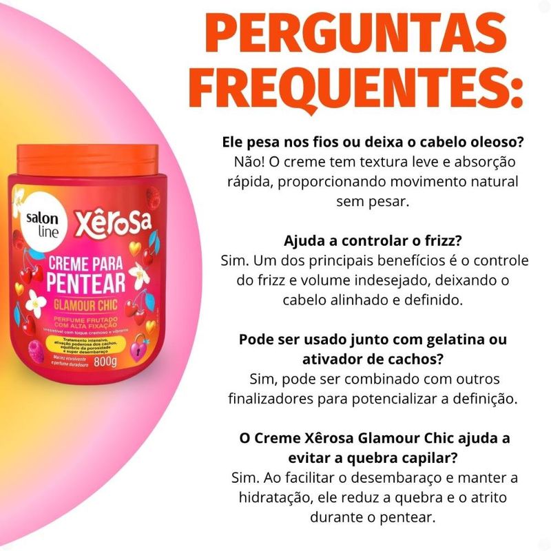 Creme Para Pentear Salon Line Xêrosa Glamour Chic 800g - Época