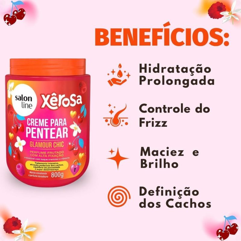 Creme Para Pentear Salon Line Xêrosa Glamour Chic 800g - Época