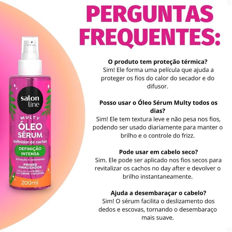Óleo Sérum Capilar Salon Line Multy Definição Intensa 200ml
