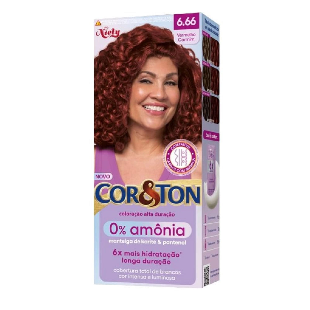 Tonalizante Cor&Ton Sem Amônia Vermelho Carmin 6.66