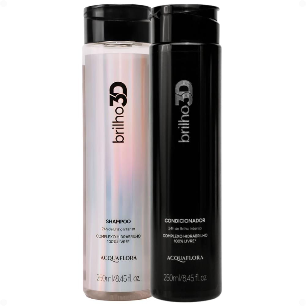 Kit Acquaflora Brilho 3D: Shampoo e Condicionador 250ml