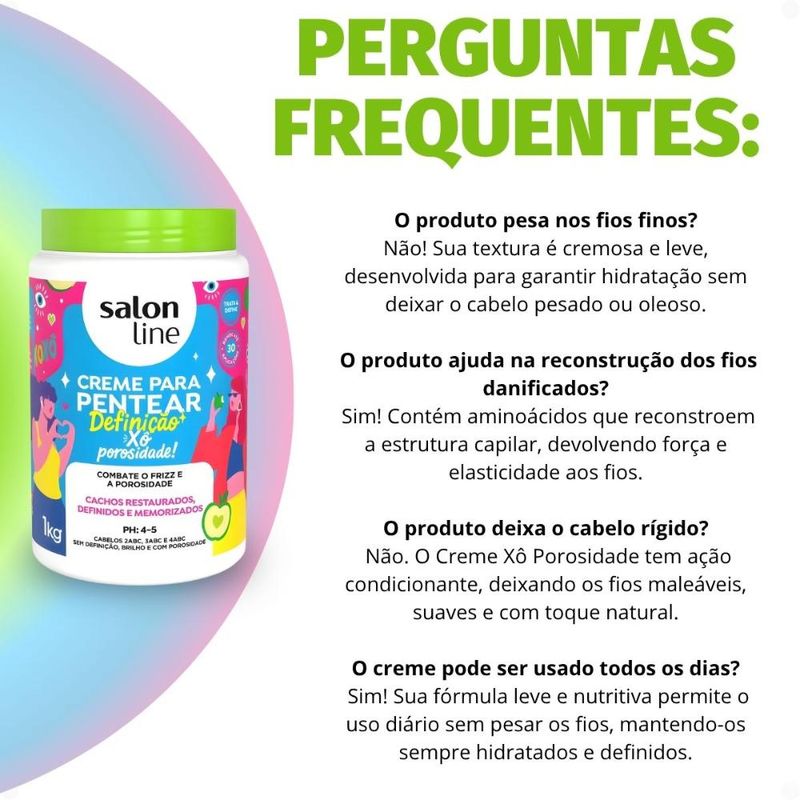Creme Para Pentear Salon Line Definição Xô Porosidade 1kg - Época