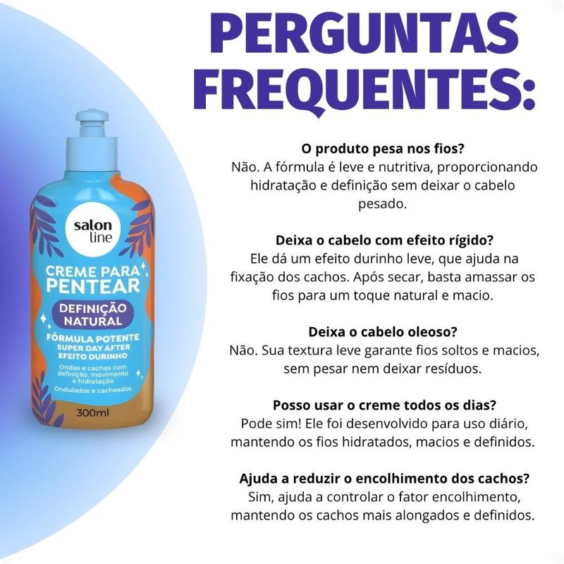 Creme Para Pentear Salon Line Definição Natural 300ml - Época