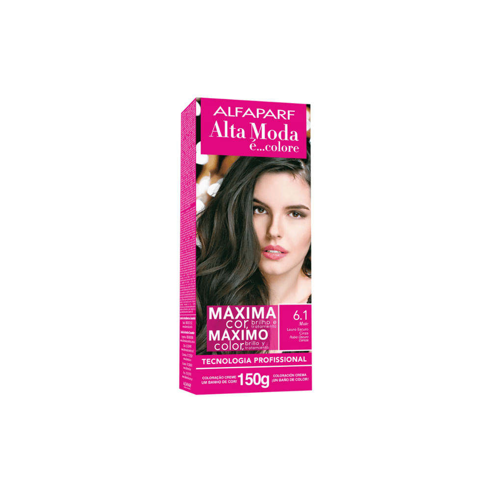 Coloração 6.1 Louro Escuro Cinza Alta Moda 150G