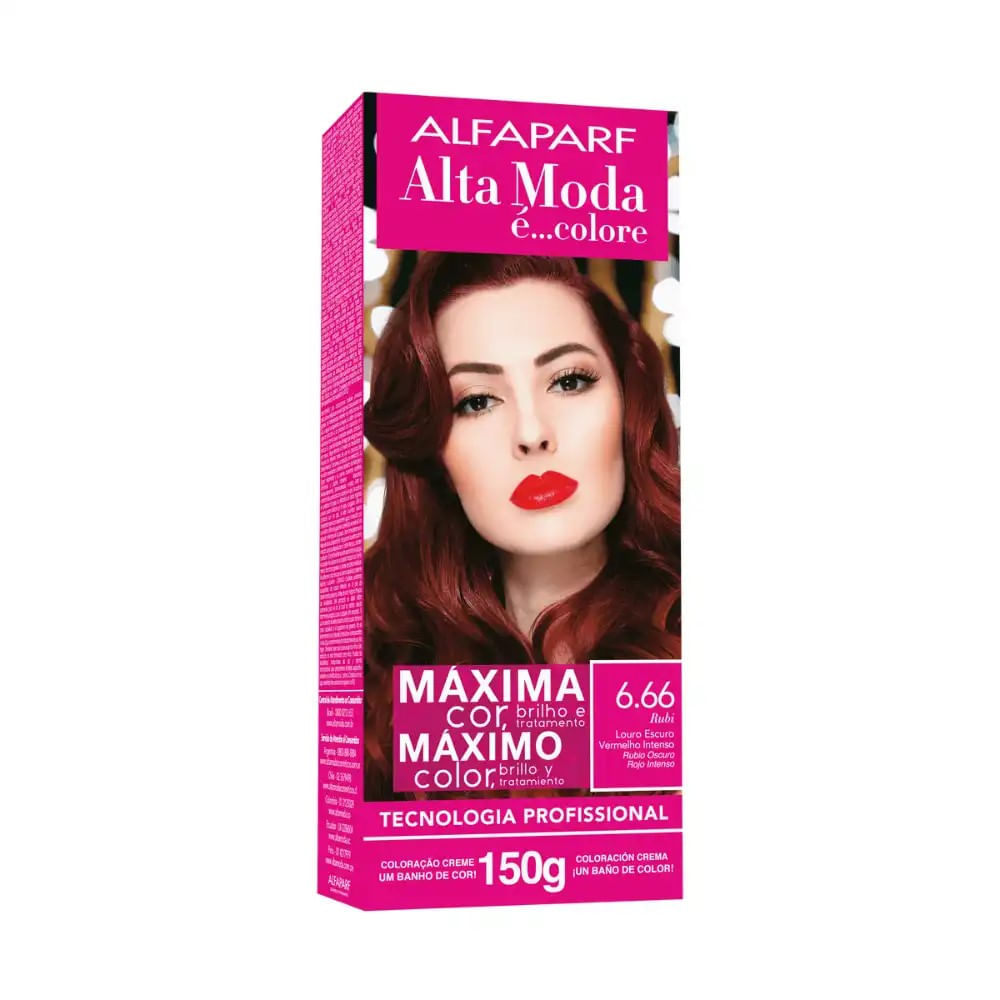 Coloração 6.66 Louro Escuro Vermelho Intenso Alta Moda 150G