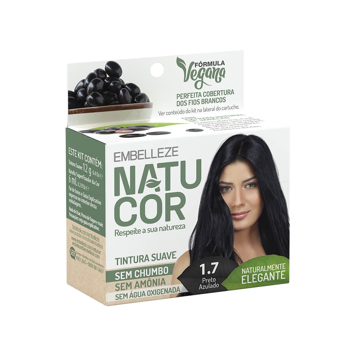 Tintura Natucor 1.7 Preto Azulado 12g