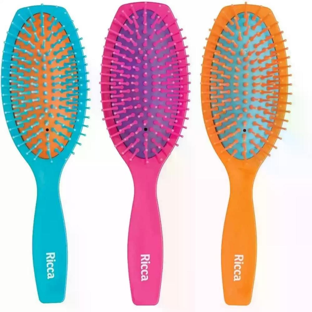 Escova de Cabelo Color Block Oval 1 Un Ricca