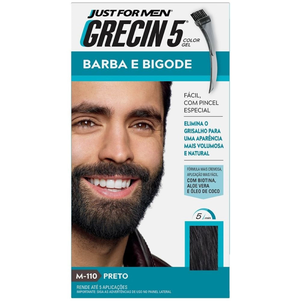 Tintura Grecin 5 Barba e Bigode M-110 Preto