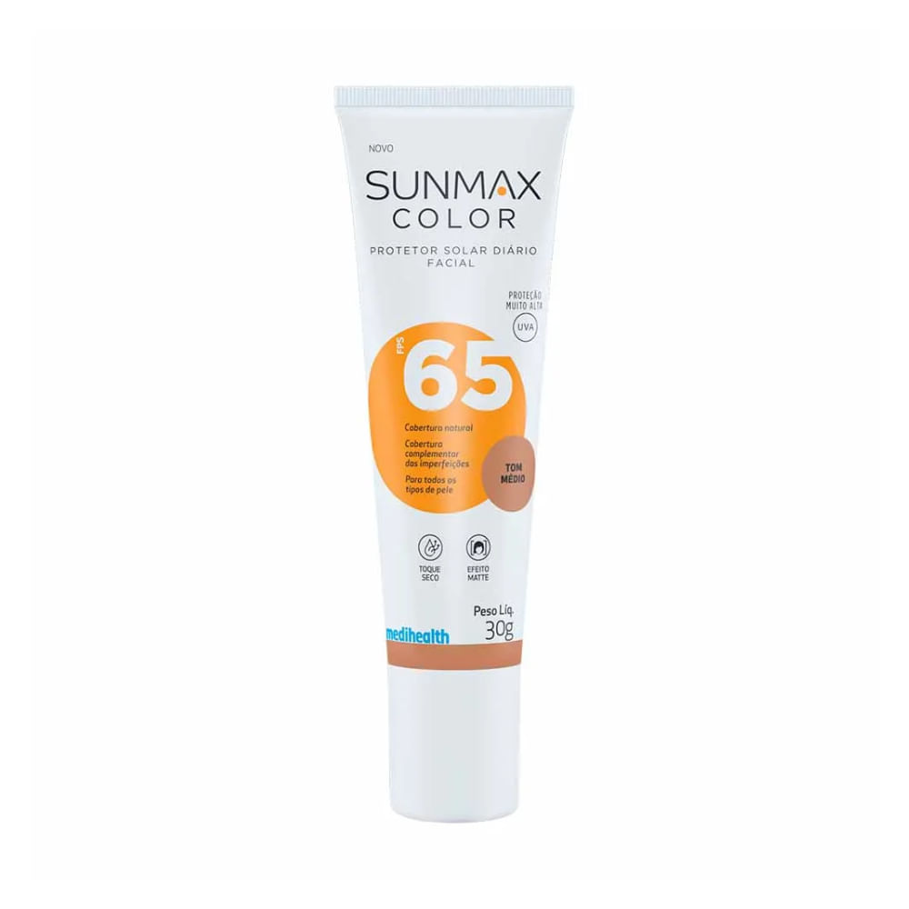 Protetor Solar Facial Sunmax Color FPS 65 Tom Médio 30g
