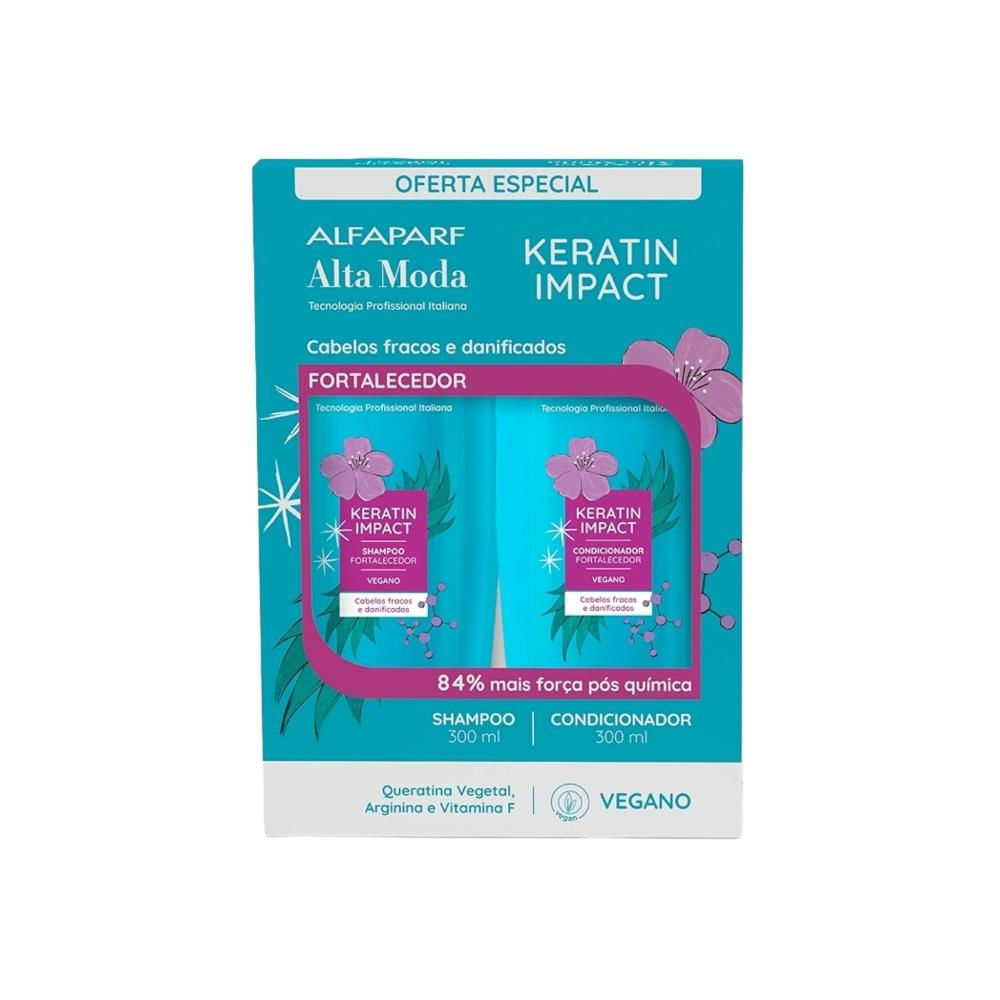 Alfaparf Alta Moda Keratin Impact Kit Shampoo e Condicionador Fortalecedor 300 ml