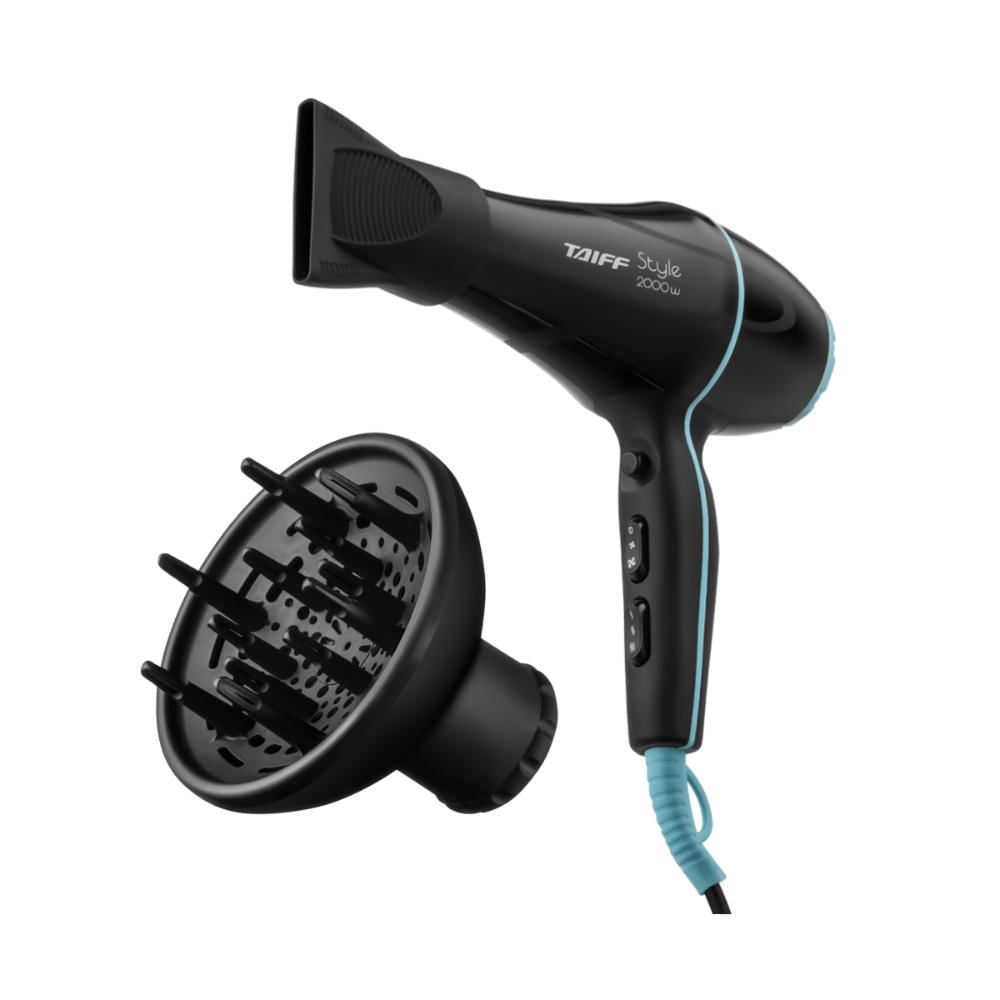 Kit Secador Style Black 2000W-127V e Difusor - Taiff Professional