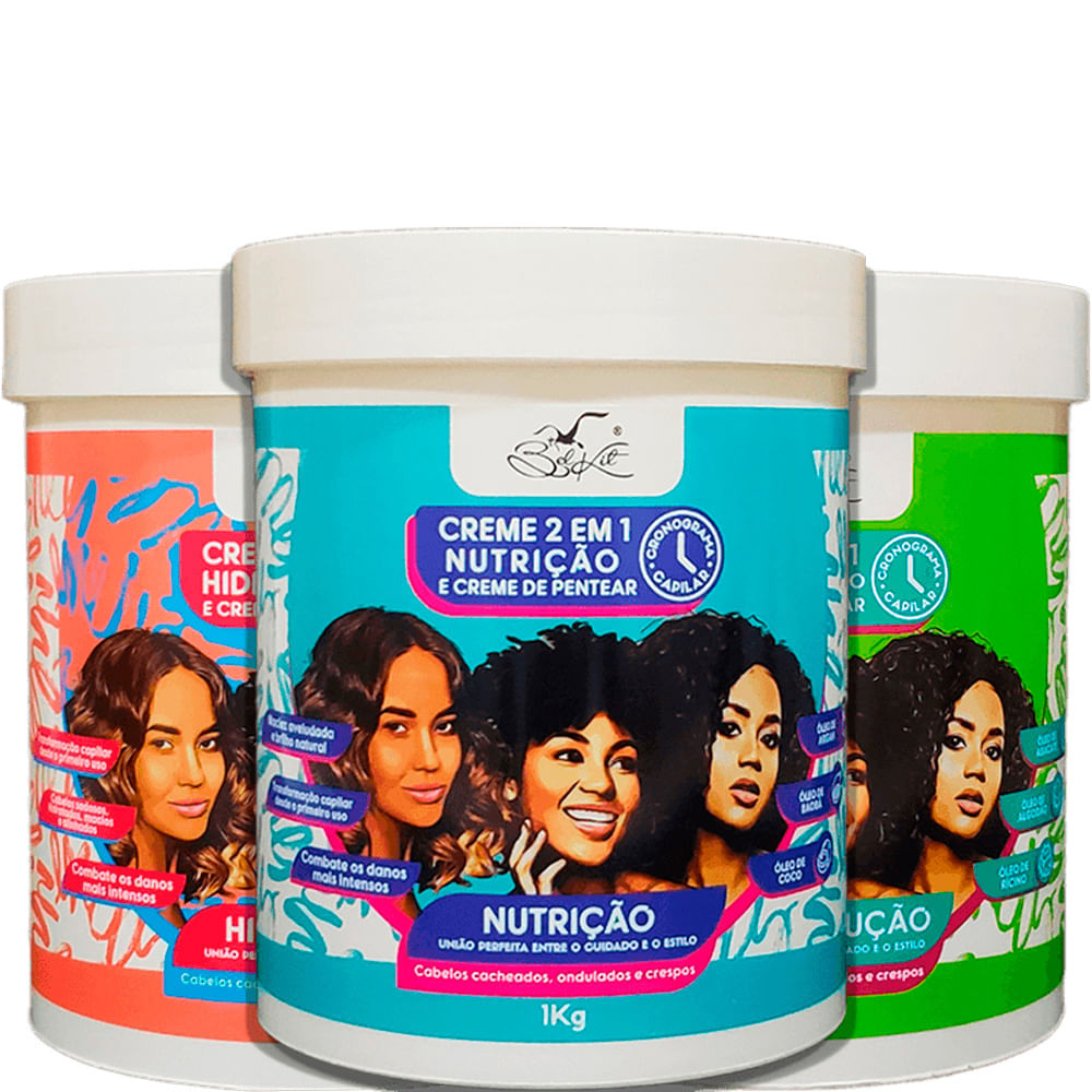 Belkit Creme 2 em 1 - Kit Cronograma Capilar HNR (3 Produtos)