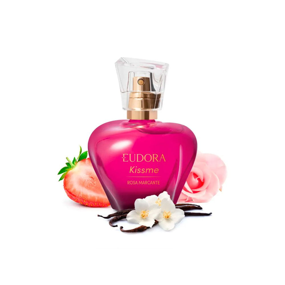 Perfume Feminino Deo Colônia Eudora Kiss Me Rosa Marcante 50ml