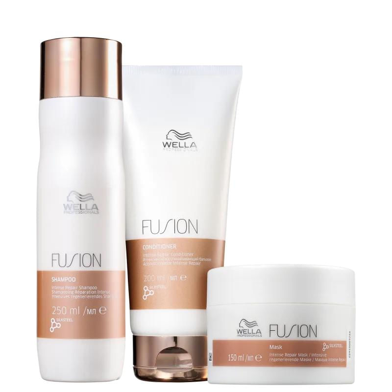 Wella Fusion Kit Shampoo 250ml + Condicionador 200ml + Máscara 150ml