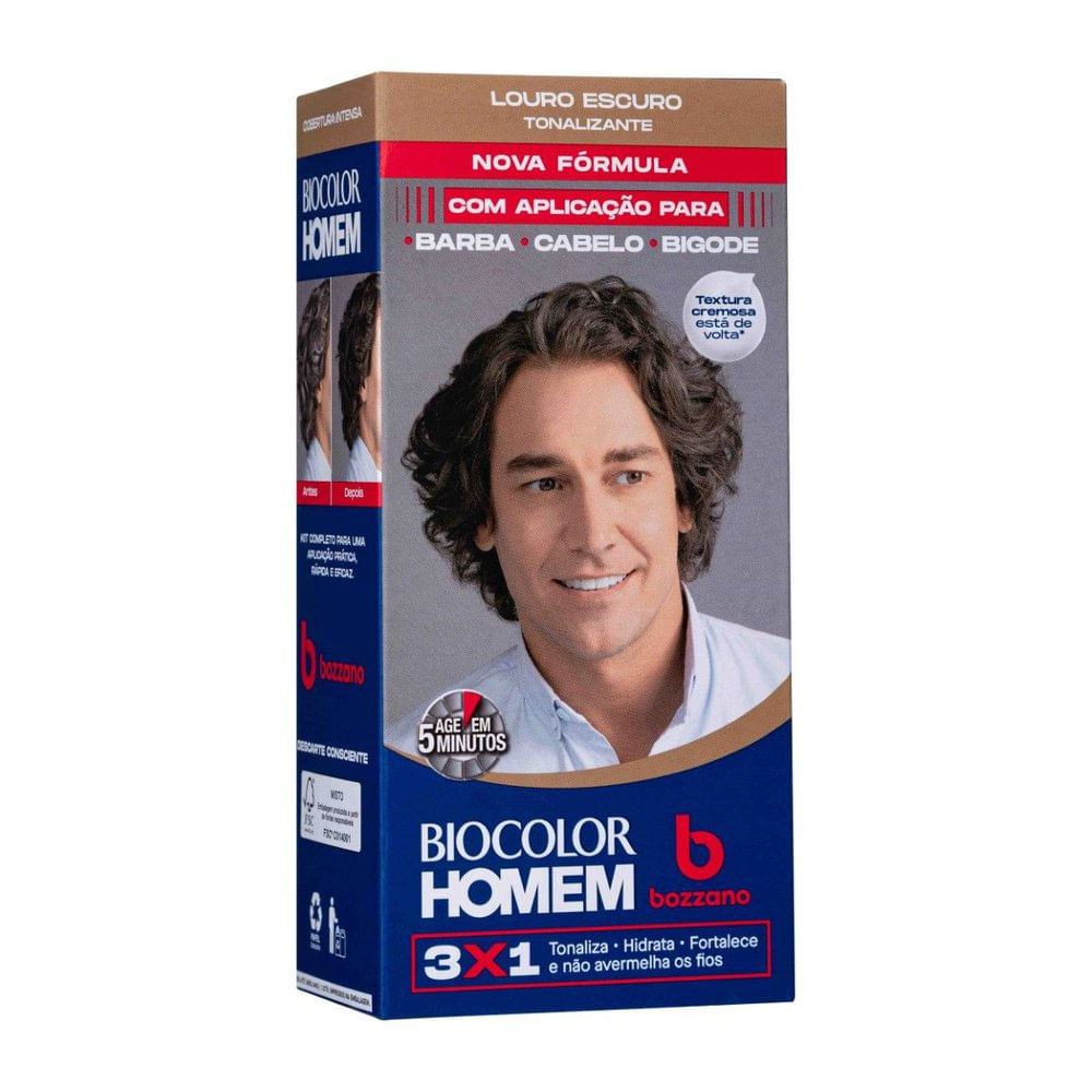 Tintura Bozzano Biocolor Homem Louro Escuro