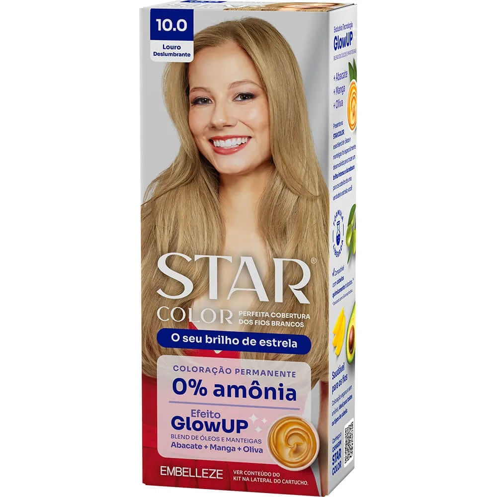 Tinta de Cabelo Star Color Sem Amônia Louro Deslumbrante 10.0