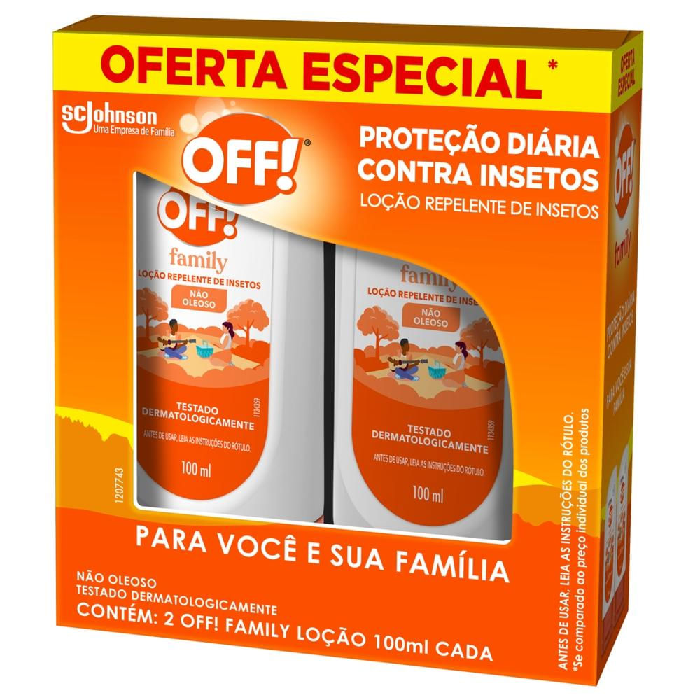 Pack Repelente Loção Off! Family Squeeze 2 Unidades 100ml Cada