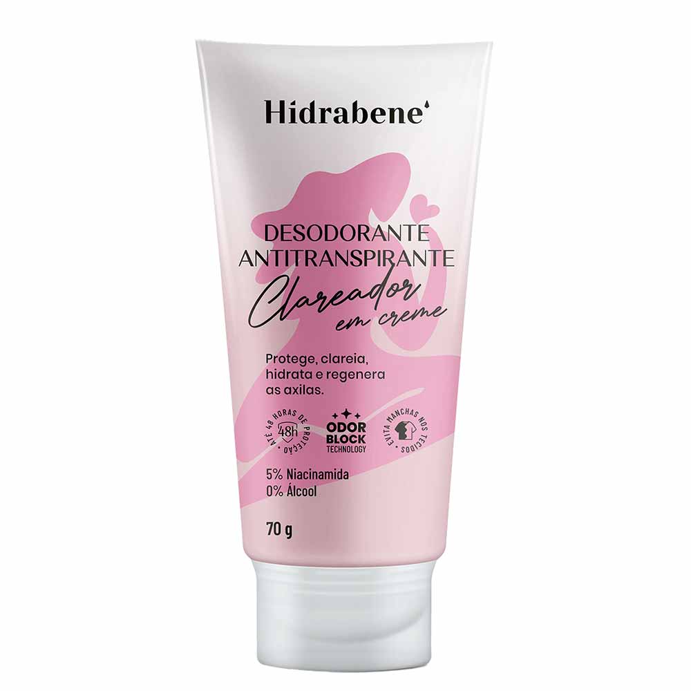 Desodorante Antitranspirante Hidrabene Clareador em Creme
