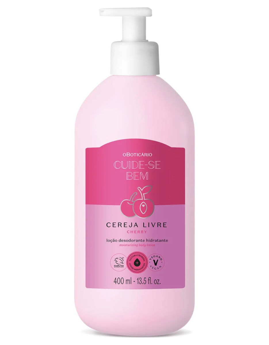 Hidratante Corporal Cuide-se Bem Cereja Livre 400ml - Cereja Livre