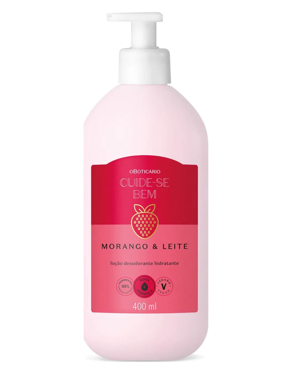 Hidratante Corporal Cuide-se Bem Morango E Leite 400ml - Morango E Leite