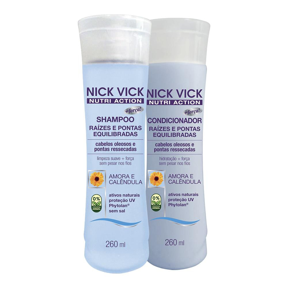 Kit Shampoo e Condicionador Raízes e Pontas Equilibradas Nick Vick