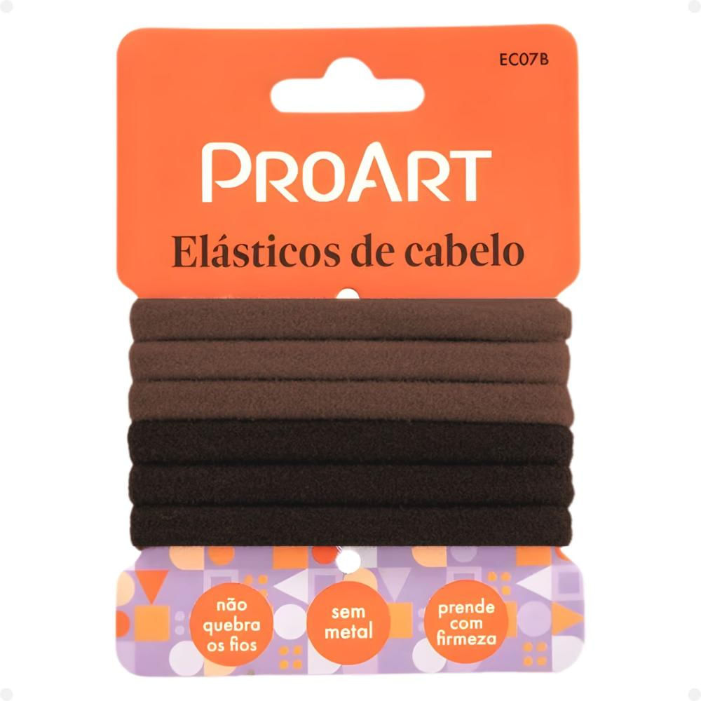 Elásticos De Cabelo Proart Pequeno Cor Marrom Ec07b