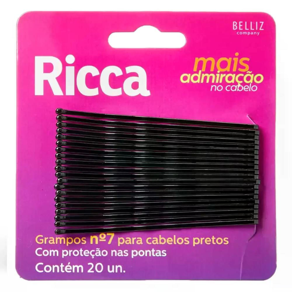 Grampo Cabelo Preto Numero 7 Ricca