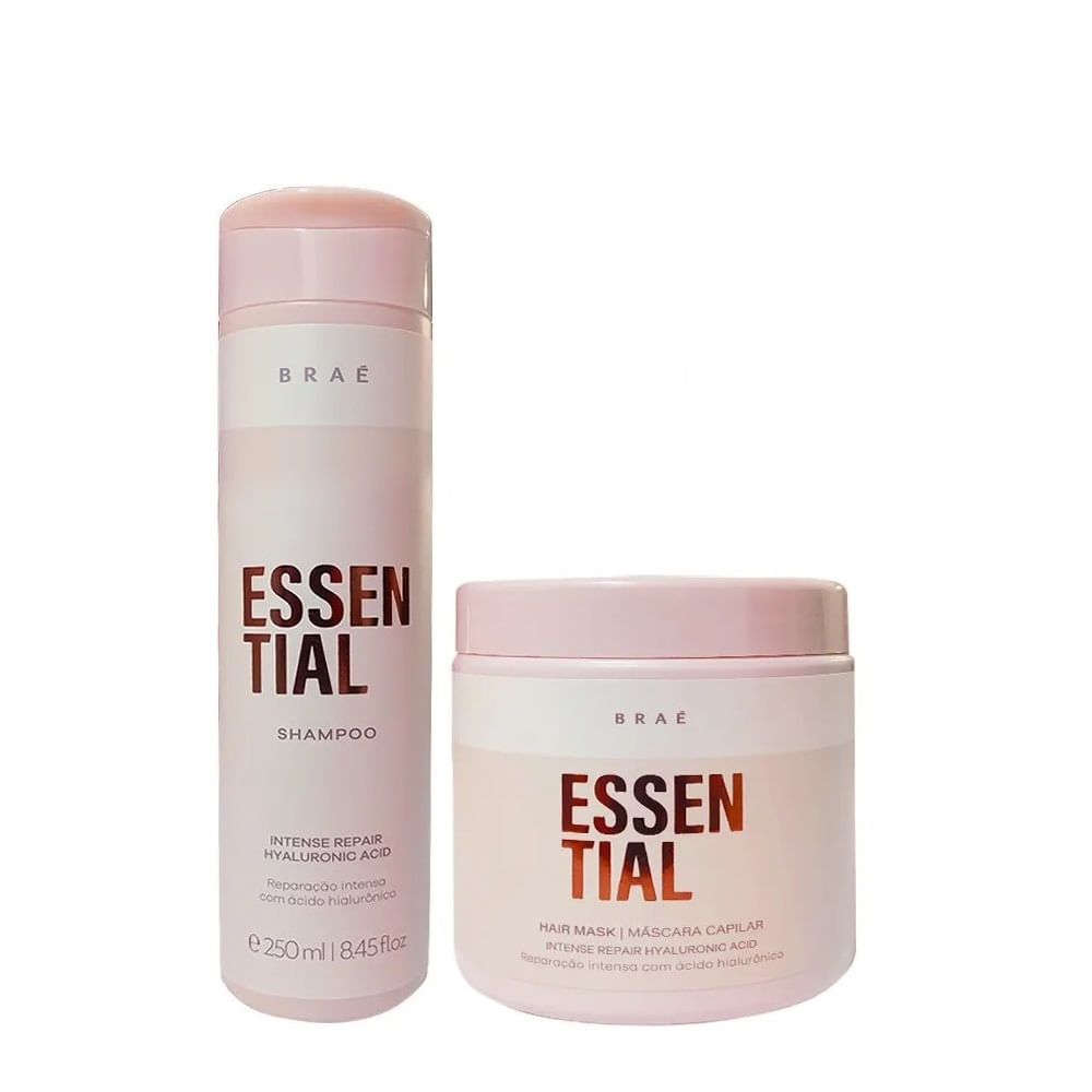 Kit Braé Essential Shampoo 250ml + Máscara 500g