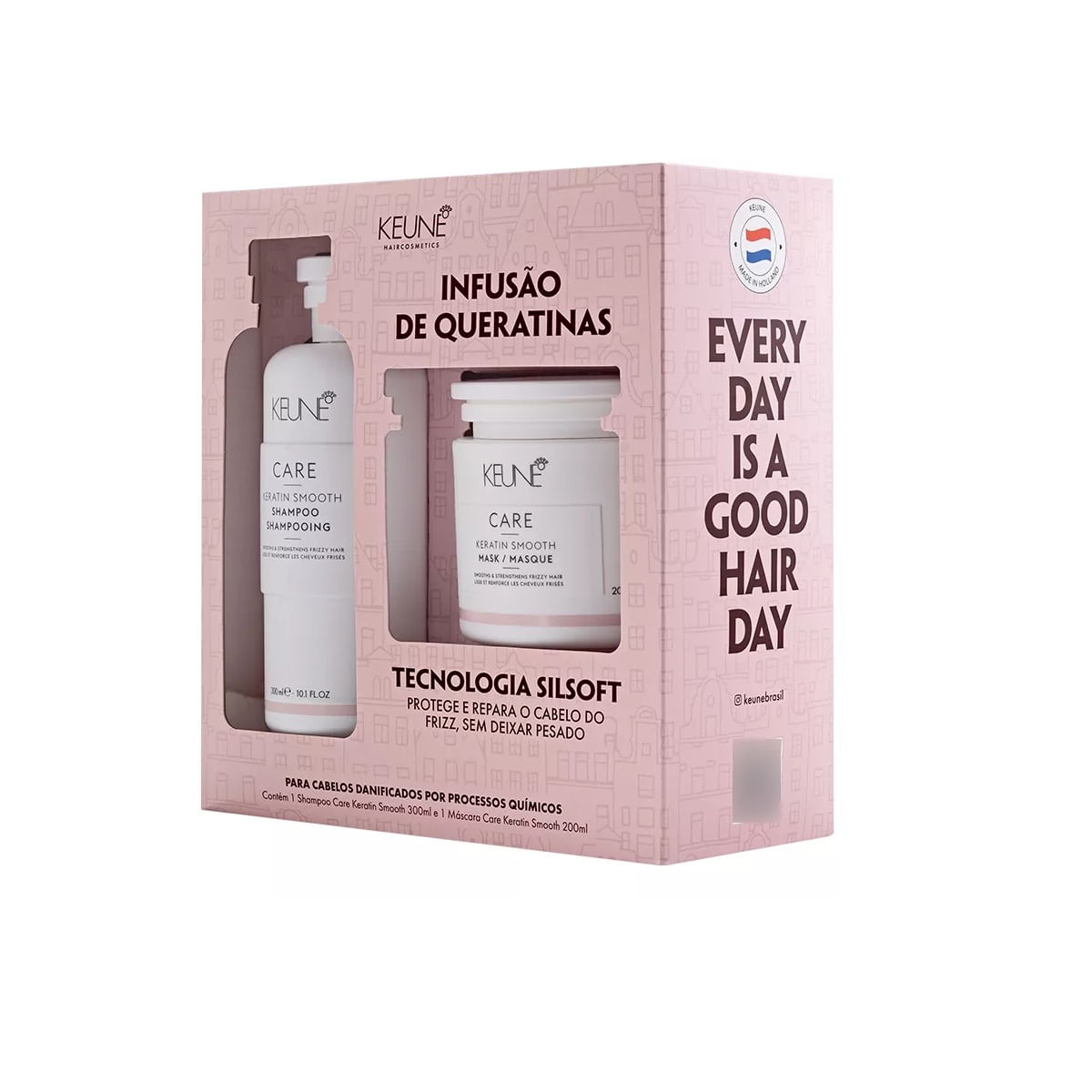 Kit Keune Keratin Smooth - Shampoo 300ml + Máscara De Reconstrução