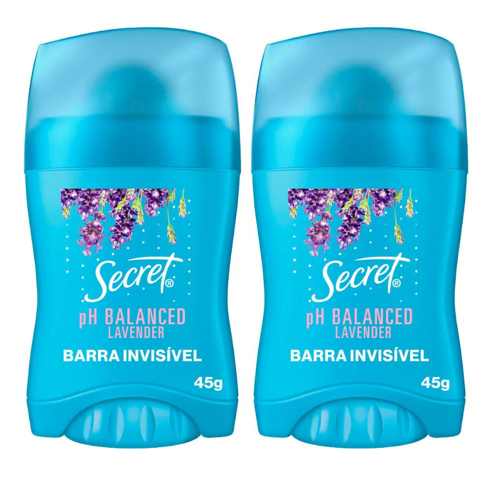 Kit 2 Antitranspirantes em Barra Secret PH Balanceado Lavanda 45g